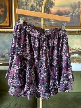 Floral Paisley Tiered Ruffle Shorts